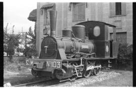 Locomotora de vapor SM 103 "Orconera" de la Compañía Minera de Sierra Menera, con rodaj...