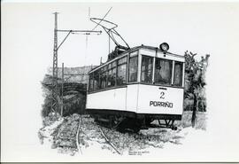 Tranvía nº 2 de la línea de Vigo a Porriño de la Compañía del Tranvía de Mondariz a Vigo (TMV), a...