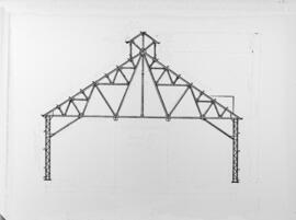 Dibujo de la estructura metálica de una cubierta