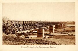 Puente viejo sobre el río Guadiana, en el p.k. 1,266 de la línea Mérida-Sevilla