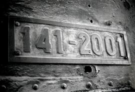 Placa de numeración de la locomotora de vapor 141 - 2001 (ex Norte 4501) (serie 141-2001 a 2052) ...