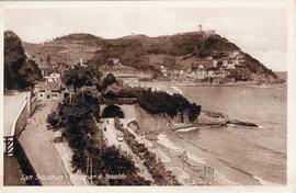 Vista panorámica de Miramar y del Monte Igueldo de San Sebastián