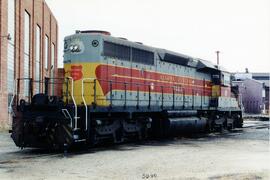 Noth Fond du Lac - Shops Yard. Vista de la locomotora diésel AC-6002 (SD-40), ex AC-182, del Algo...