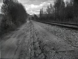 tramo en vía recta, tras haber terminado la renovación de vía, en el km 51,800 de la línea de Hue...