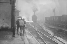 Playa de vías de la estación de San Pedro de los Ferrocarriles de Langreo (Gijón a Sama de Langre...