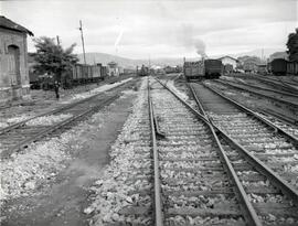 Estación de Monforte. Playas y vías, y material estacionado