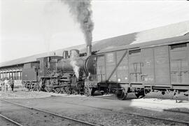 Locomotora de vapor 231 y vagón Transfesa
