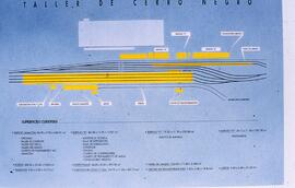 Reproducción de un plano de situación de los talleres y base de mantenimiento de Madrid - Cerro N...