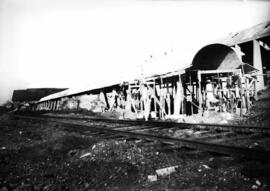 Construcción del nuevo depósito de automotores de la estación de Madrid - Cerro Negro de la línea...