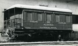 Coche de socorro en Alsasua, numerado en el año 1936 como RENFE SA - 4601 (Ex JMR 1)