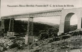 Puente sobre el Guadalquivir en el km 199,724 de la línea de Mérida a Sevilla, entre los términos...