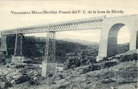 Puente sobre el Guadalquivir en el km 199,724 de la línea de Mérida a Sevilla, entre los términos...