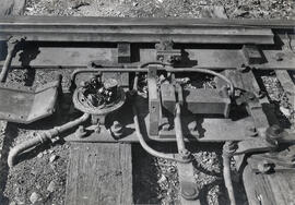 Cerrojo de aguja en la estación de Portbou