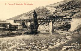 Puente de Castiello sobre el río Aragón, en la línea de Huesca a Francia por Canfranc