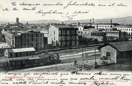 Vista panorámica parcial de Sabadell y de su estación