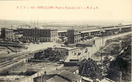 Vista de la estación de Barcelona - Puerto de la compañía MZA