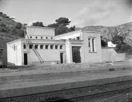 Subestación de Garraf en construcción, en las líneas de Zaragoza a Barcelona y de Tarragona a Bar...