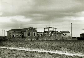 Subestación eléctrica de la estación de Astorga de la línea de Palencia a La Coruña