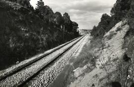 Vista de la revisión reducida de vía en el km 222,650, mirando hacia el km 223, del trayecto de G...