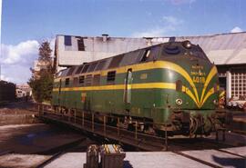 Locomotora diésel hidromecánica 340 - 018 - 1 de la serie 340 - 001 a 032 de RENFE, ex. 4018 de l...