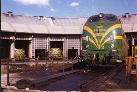 Locomotora diésel hidromecánica 340 - 026 - 4 de la serie 340 - 001 a 032 de RENFE, ex. 4026 de l...