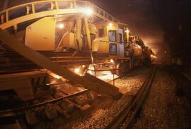 Renovación de vía en el túnel de Sabadell