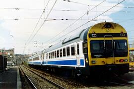 Electrotrenes serie 444, construidos por Construcciones y Auxiliar de Ferrocarriles (CAF) y Mater...