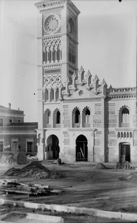 Construcción de la estación de Toledo en la línea Castillejo-Toledo