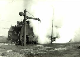 Locomotora de vapor, posiblemente de la serie 240 en Algodor