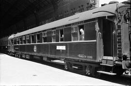 Coche restaurante WR 3582 de la Compañía Wagons Lits en Madrid - Atocha realizando el trayecto Ma...