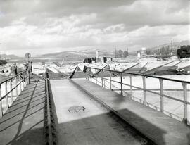 Depósito de vapor y tracción eléctrica de la estación de Miranda de Ebro de la línea de Madrid a ...