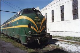 Locomotora diésel hidromecánica 340 - 023 - 1 de la serie 340 - 001 a 032 de RENFE, ex. 4023 de l...