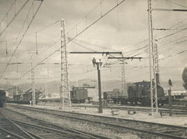 Electrificación en la estación de Villalba en Madrid