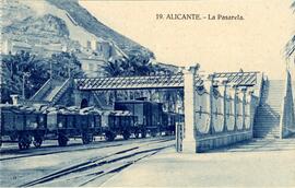 Pasarela peatonal que cruzaba sobre las vías del tren de la estación clasificadora de Mercancías ...