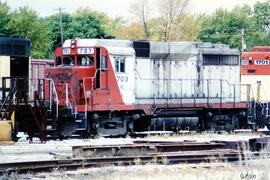 Noth Fond du Lac - Shops Yard. Locomotora diésel WC-703 (GP30), ex SOO. Compañía Wisconsin Centra...