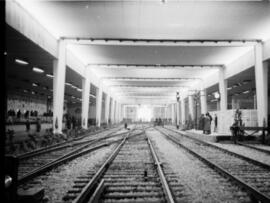 Centenario del Ferrocarril en España 1848-1948, cuya exposición se emplazó en el tinglado nº 2 de...