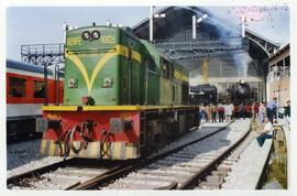 Locomotora diésel-eléctrica de la serie RENFE 308.001 a 0410 (ex serie 10801 a 10841) estacionada...