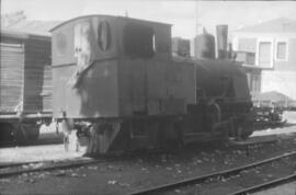 Locomotora de vapor nº32 "Minas del Castillo", de rodaje 0-2-0-T, en la antigua estació...