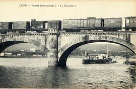 Puente Internacional de Irún de la línea de Madrid a Irún o Madrid a Hendaya de la Compañía del N...