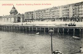 Vista del muelle de Maliaño y de la estación de la Costa de Santander