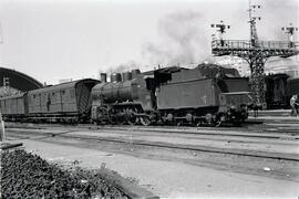 Locomotoras de vapor 240 en la estación de Madrid - Atocha