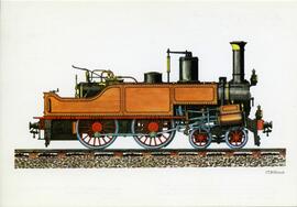 [En el reverso, el texto]: Dibujo Nº 4. Locomotoras 220-T, sistema Vaessen, para trenes de viajer...