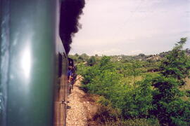 Panorámica desde un fugón de una locomotora entre Caudiel y Jérica