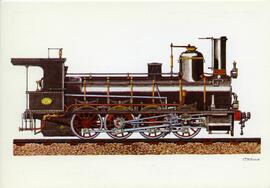 [En el reverso, el texto]: Dibujo Nº 6. Locomotoras 040 para trenes de mercancías de los Caminos ...