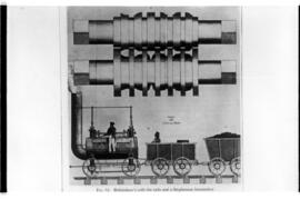 Locomotora de vapor de Stephenson y piezas para railes de Birkinshaw