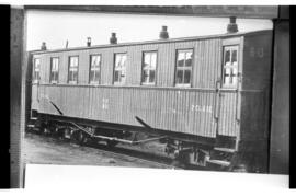 Reproducción de una imagen del coche de viajeros de 2ª clase B 13 del Ferrocarril de Peñarroya a ...