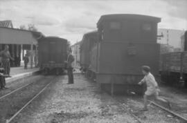 Zona de vías de la estación de Gandía, de los Ferrocarriles de Alcoy a Gandía