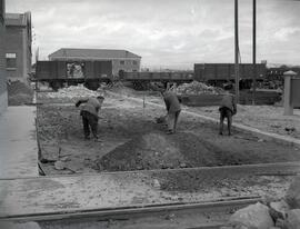 Talleres de Material Fijo de la estación de Valladolid - Campo Grande de la línea de Madrid a Irún