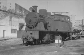 Locomotora de vapor nº15, de rodaje 1-3-1-T, en la estación de Madrid-Goya de la línea Madrid a A...