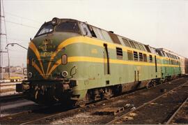 Locomotora diésel hidromecánica 340 - 005 de la serie 340 - 001 a 032 de RENFE, ex. 4005 de la se...